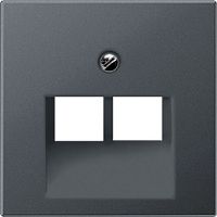 Лицевая панель Jung EcoProfi для 2-м. розетки RJ11/RJ45 антрацит картинка